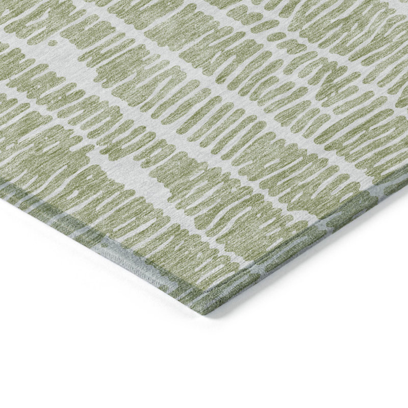 Tapis d'extérieur lavable abstrait vert artichaut 10 pi x 14 pi artichaut