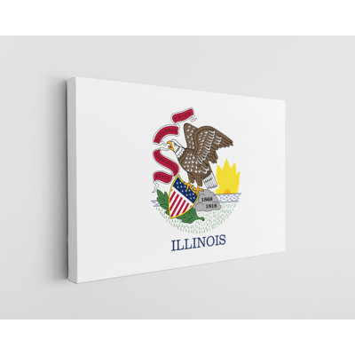 «Illinois State Flag USA Flags», photographie sur toile tendue