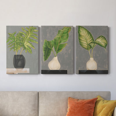 Toile tendue avec châssis Frond In Vase II - prêt à accrocher