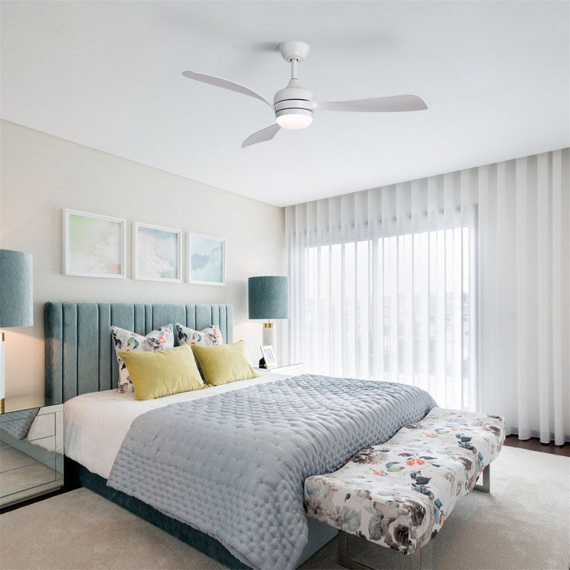 52-Inch Ceiling Fan With 3 ABS Blades, White, White