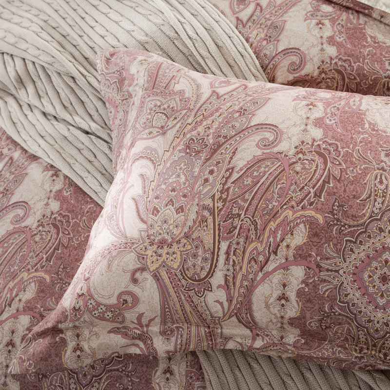 Ensemble de housse de couette réversible Presler, Grand, Rose / Rouge