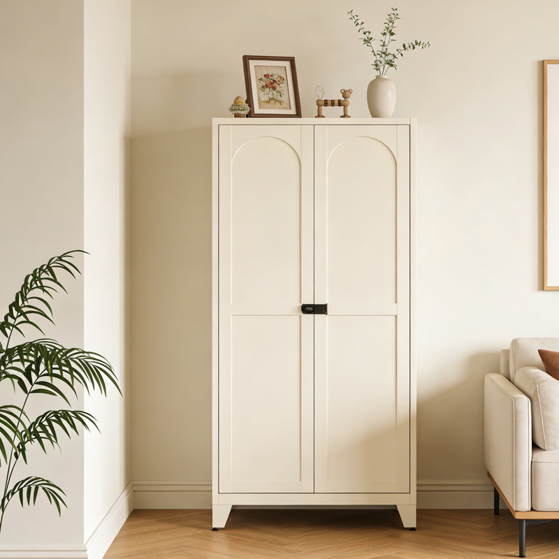Armoire de rangement en métal avec serrure et tablettes réglables pour le rangement au bureau
