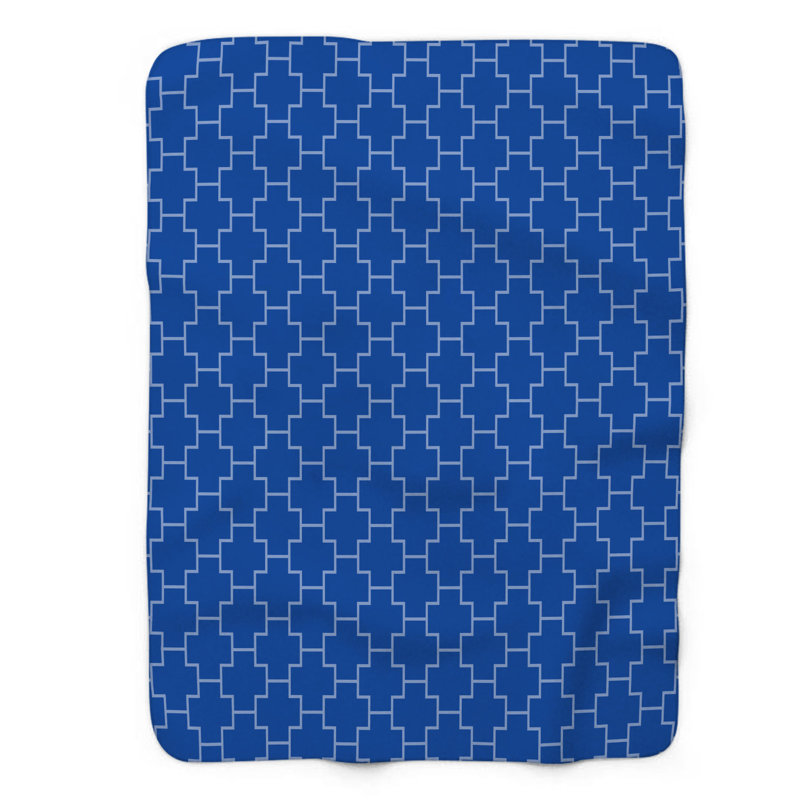 Couverture en sherpa de qualité supérieure mauve, orange et bleu mauve, L 50 po x L 60 po