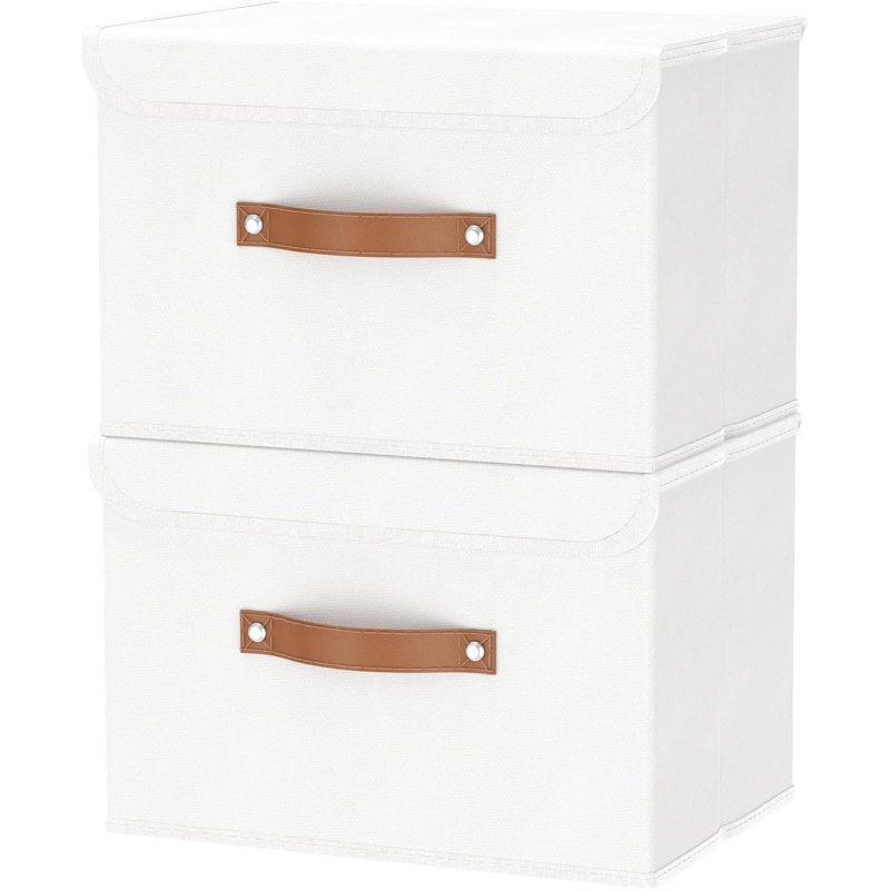 Brayden Studio Fabric Box, 30cm H x 30cm W x 45cm D, White