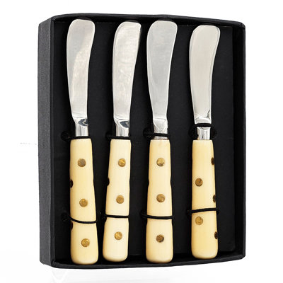 Four-piece Spreader Set For Personalized Table Settings, Charming Metallic Dots Design, Entertaining And Everyday Use, 7.5 X 6.3 X 2.8 Inches