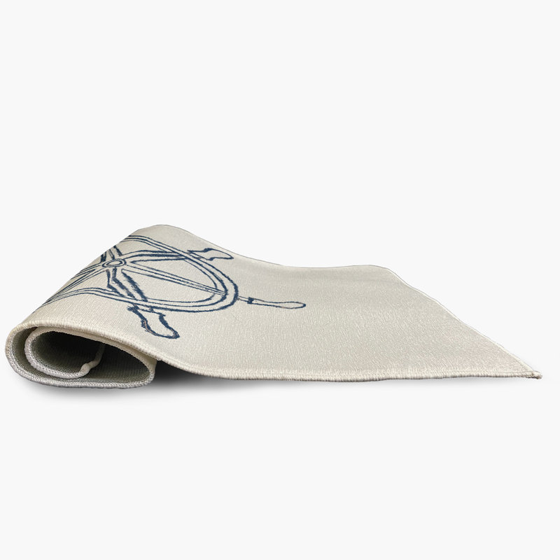 Tapis intérieur / extérieur bleu marine Kham, Rectangle 4 pi x 6 pi