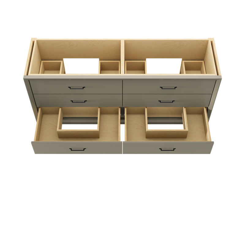 Alexandra Double Drawer Bath Vanity, French Olive, 72", Matte Black