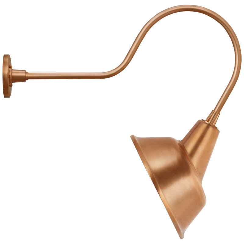 Thomas O'Brien, "Academy 26" Angled Flynn Barn Light in Soft Copper with 16" Tilted Bowers Shade