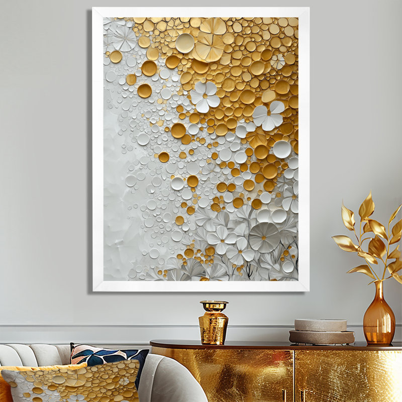 Steeves - Art mural abstrait, salon, H 40 po x l 30 po, Picture Framed, White