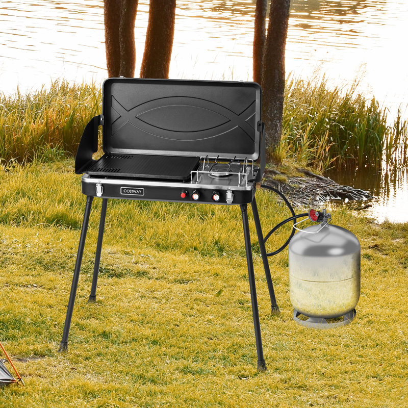 Barbecue portatif au propane 2-en-1 Costway