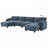 140" Modular Sectional Sofa, U-Shape with 31.5" Extra-Wide Seat Cushion, USB and Type-C Charger, Phone Holder and 2 Side Storage Pockets, Free Movement Ottoman, Striped Chenille-265909989