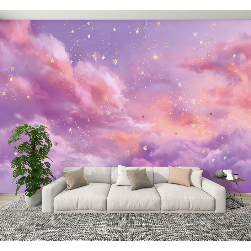 Papier peint autocollant Boho Clouds, L 144 po x l 100 po