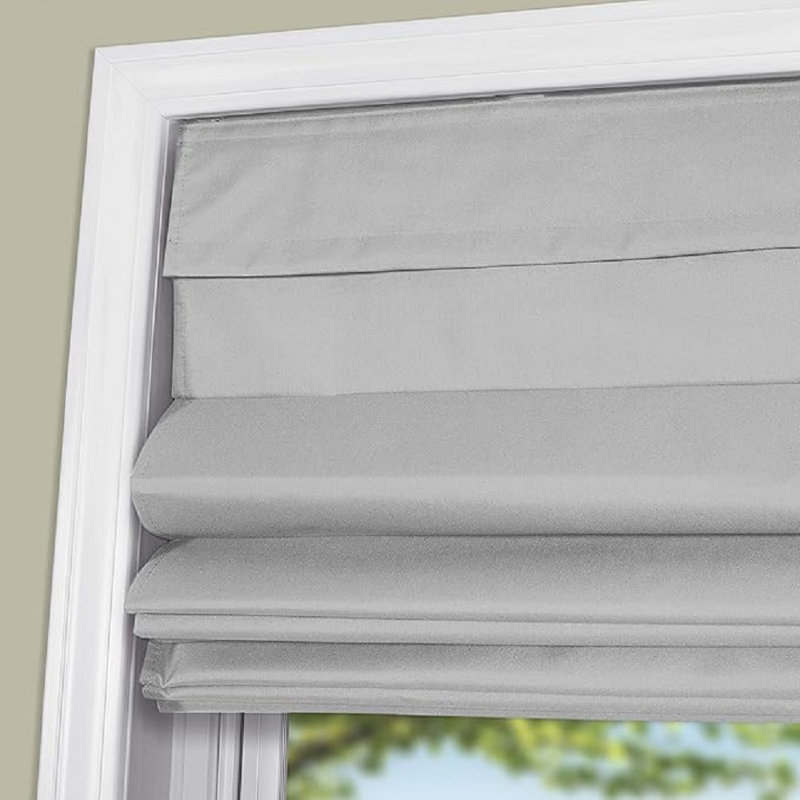 Blackout Roman Shade, Light Gray, 24"W x 72"L