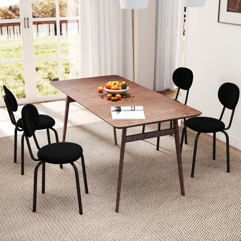 Stackable Dining Chairs Set of 4, Stackable Waiting Room Chairs, Black