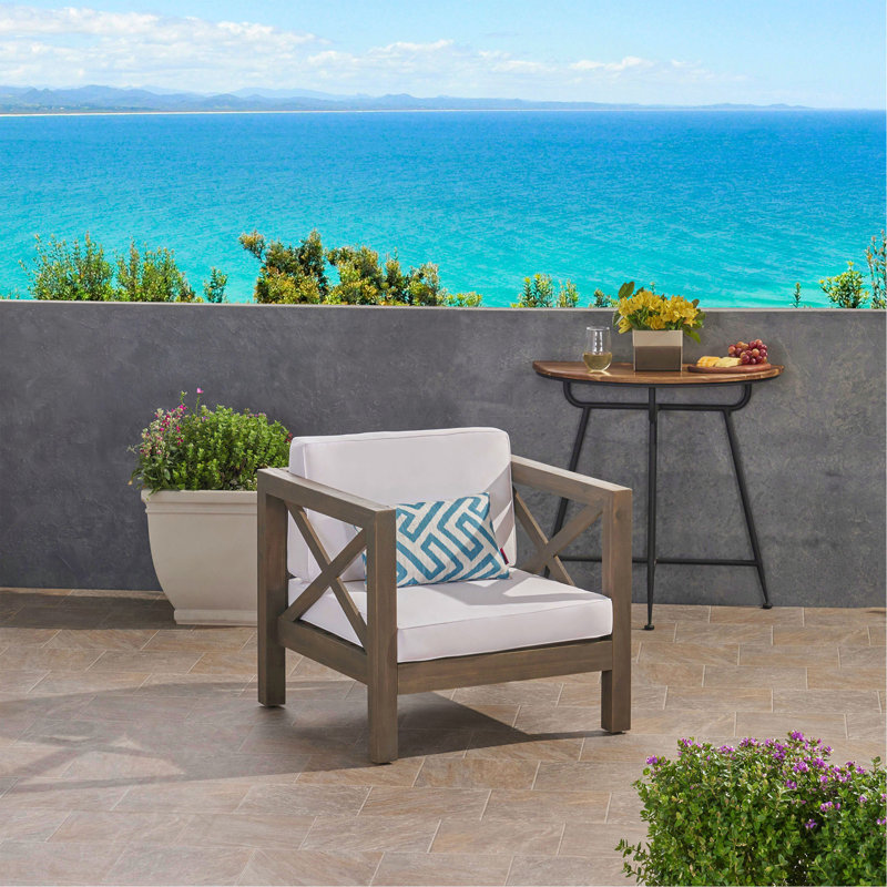 Fauteuil club Brava, Gris, Blanc