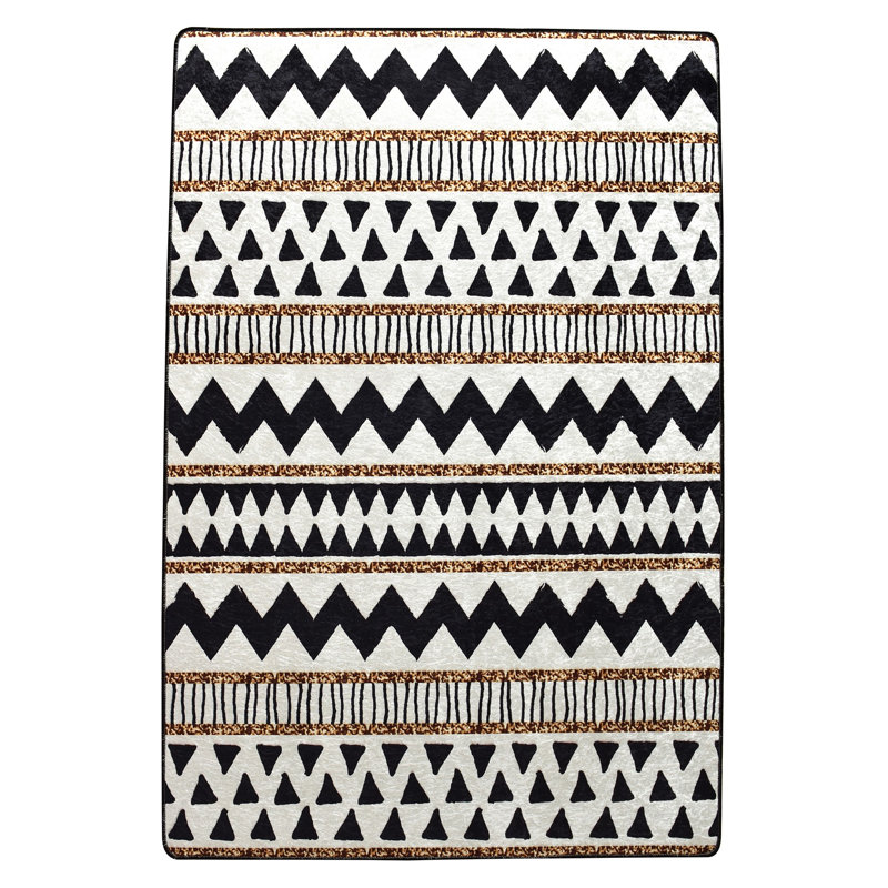Soft & Durable Area Rug, 6.6 x 9.5 Feet, 100% Polyester, Antibacterial, Non-Slip Underside, 0.4 in Pile Height | Machine Washable, Easy Care | Perfect for Living Room, Bedroom, and Dining Areas