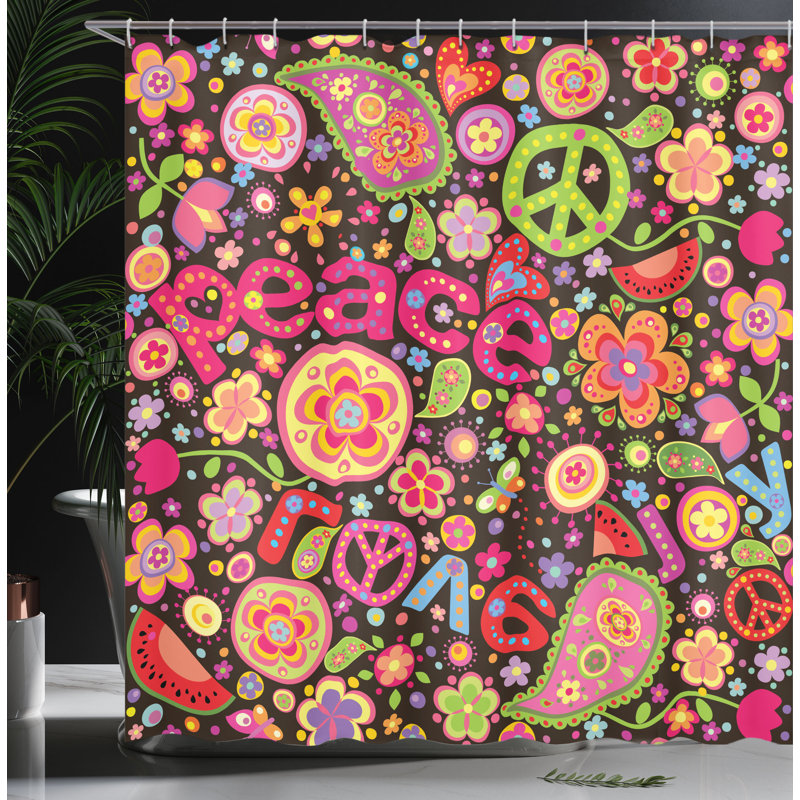 Shower Curtain with Hooks Included, 75"H x 69"W
