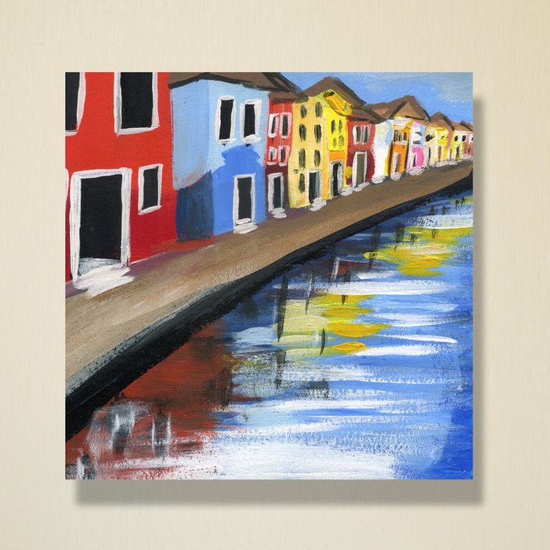 « colortown », reproduction sur toile tendue, H 16 po x l 16 po x P 2 po