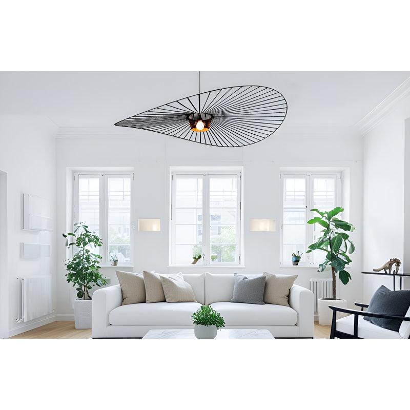 Lustre de fantaisie à intensité variable Malike, Noir mat