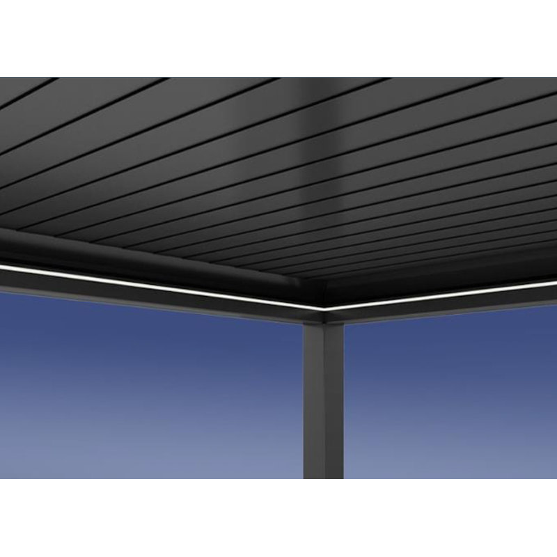 Motorized Aluminum Louver Pergola, White, 19 ft. W x 13 ft. D