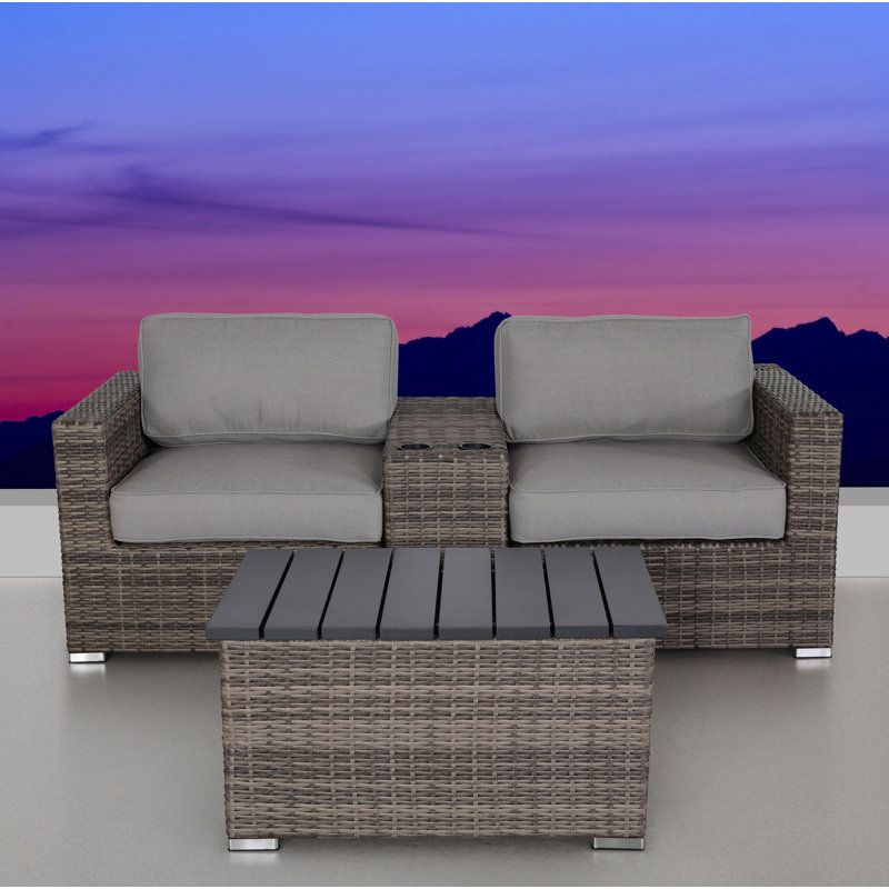 Wicker Fully Assembled 2 - Person Seating Group with Cushions