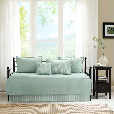 Twin Size Daybed Cover - 6 Piece With Cover, , Shams, And A Decorative Pillow For