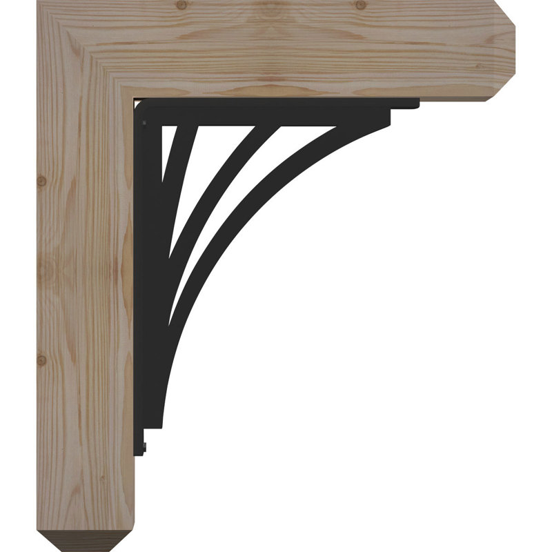 Nevio 4" Triple Brace Craftsman Ironcrest Bracket, 16"H x 13 1/2"D, 3 1/2"W x 4"T Douglas Fir (Smooth)