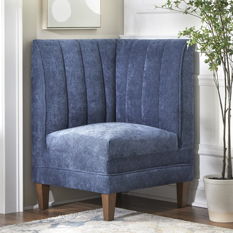 Caraviello Upholstered Accent Chair, Blue Polyester Blend