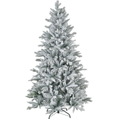 Snow Flocked Artificial Christmas Trees, Steel Base, Vintage Style For Home Decor