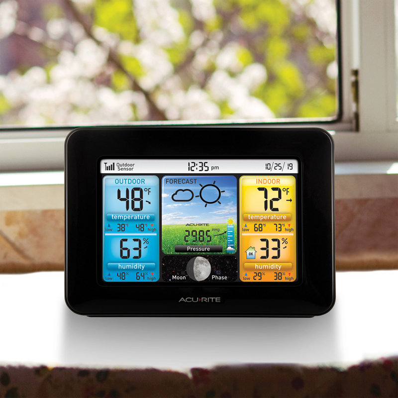 AcuRite Weather Station Forecaster with Color Display for Temperature, Humidity, Hyperlocal Forecast, and Built-In Barometer (02077M)