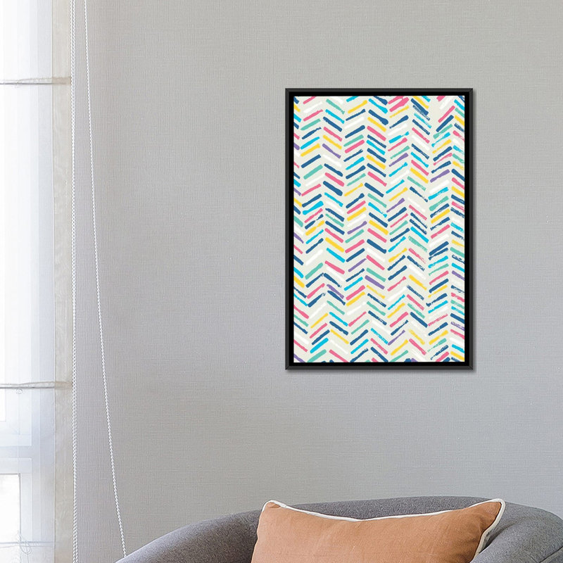 " Herringbone ", 60" H x 40" W x 1.5" D, Black Framed Canvas, No Mat