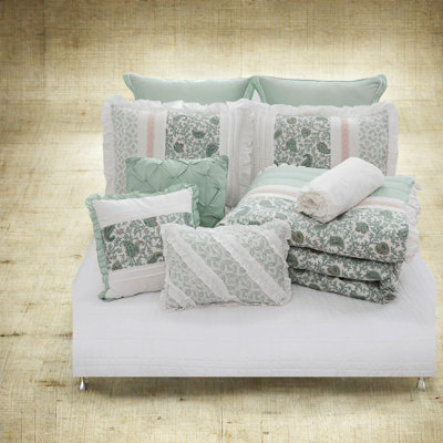 Piece Bedding Sets King Cotton Percale, Farmhouse Aqua Home Decor