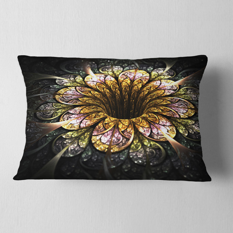 Coussin lombaire à fleur fractale floral