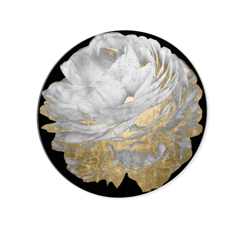 Gold And Light Floral Print by Oliver Gal, 24" H x 24" W