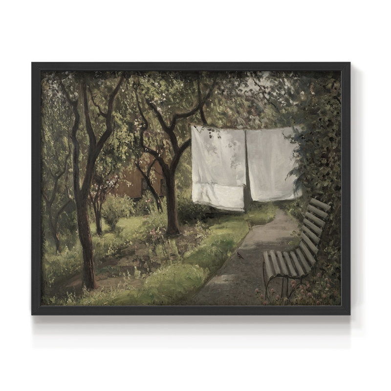 Paysages rétro-Cccxi-impression encadrée - réversible, H 11 po x l 14 po, Noir