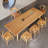 Brown Rectangular Solid Wood Dining Table-112604366