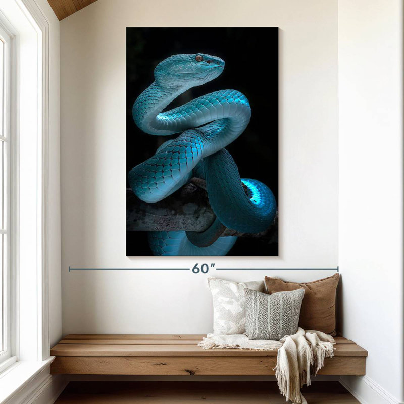 Brampt Glowing Blue Snake, 51" H x 34" W