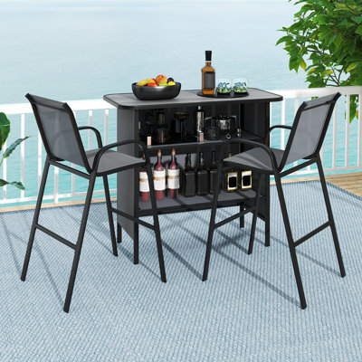 2 - Person Patio Dining Set with Rectangular Table