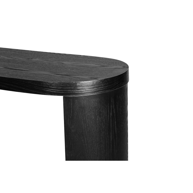 Console à plateau épais, 60 po, pieds incurvés, table de décoration ovale noire pour le salon avec 60 po et entrée pour les pieds