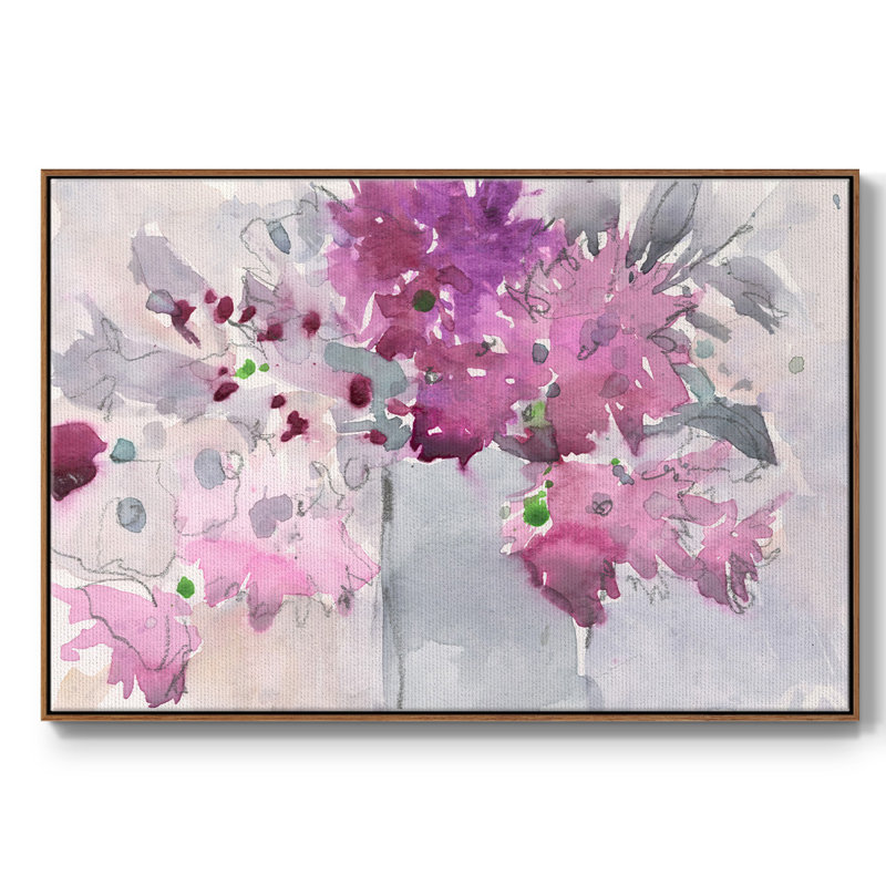 Cadre floral I, toile encadrée de qualité supérieure - prête à être accrochée, H 27 po x l 41 po x P 2 po