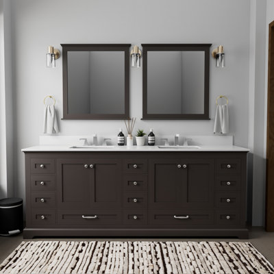 Dukes 84 in. W x 22 in. D Double Bath Vanity Faucet Set and Mirrors