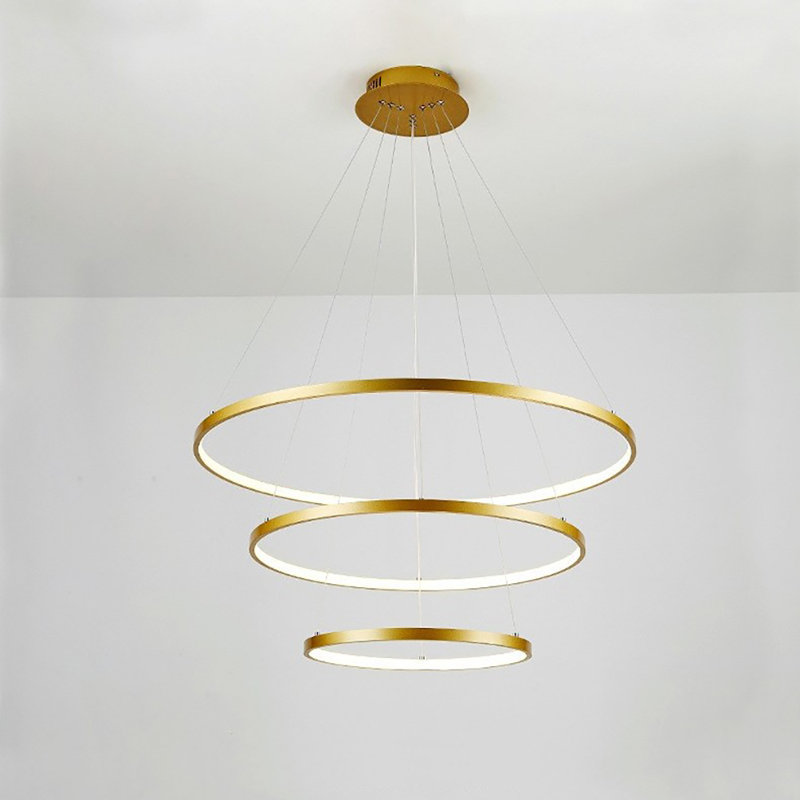 Thida 3 - Light LED Geometric Chandelier, Gold