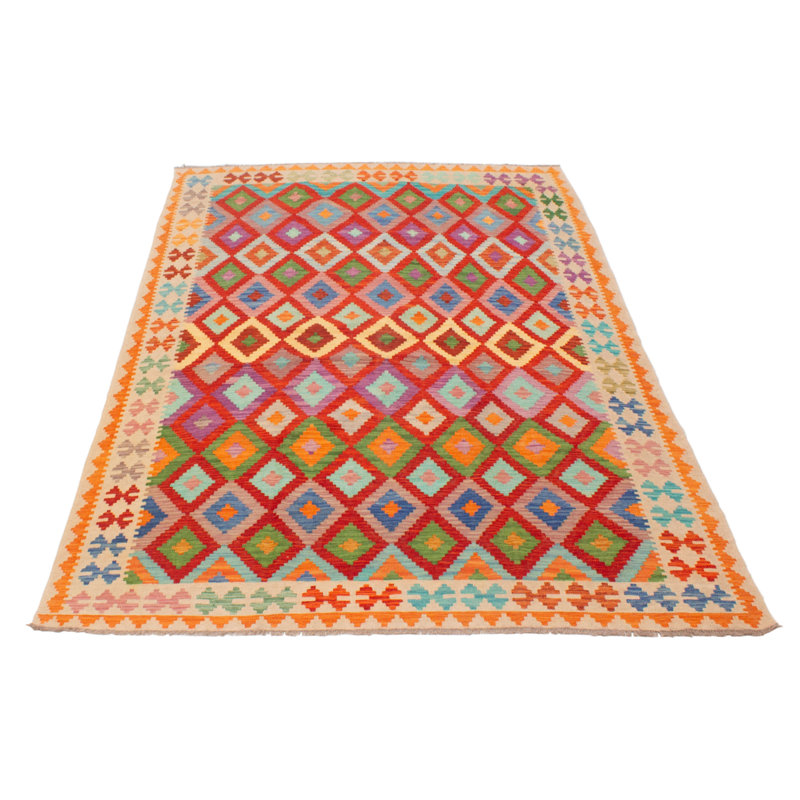 Tapis rouge unique de 6 pi 6 po x 9 pi 5 po Patoka