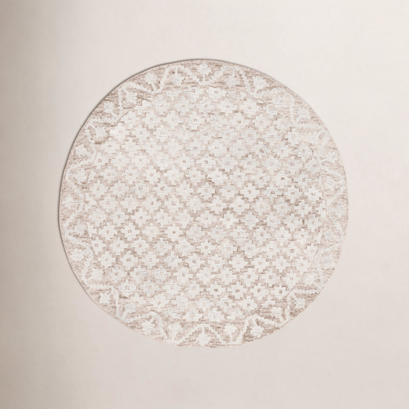 Heath Geometric Indoor Rug, Round 6'