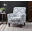 Chaise avec accoudoirs en mélange de polyester à motifs, structure en bois de bouleau massif avec pieds fuselés bruns, chaise d'appoint rembourrée de mousse avec garniture pour le bureau du salon
