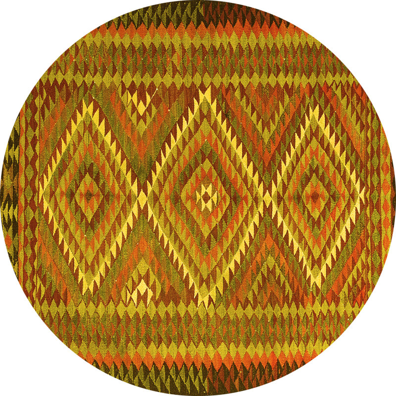 Layleigh Washable Southwestern Indoor Rug, Round 4'