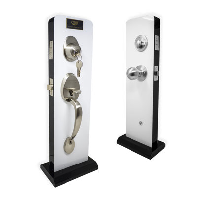 Handle With Knob And Deadbolt Reversible Entry Set