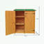 Remise en bois avec deux portes et tablettes
