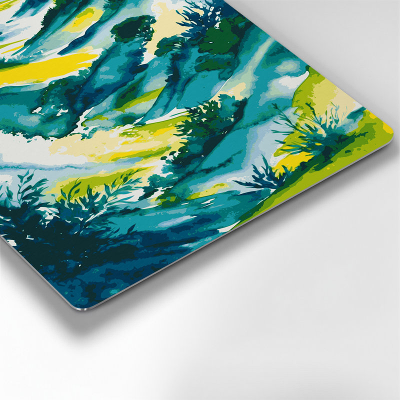 Aquarelle, paysage 54, art mural en métal brun, H 20 po x l 16 po