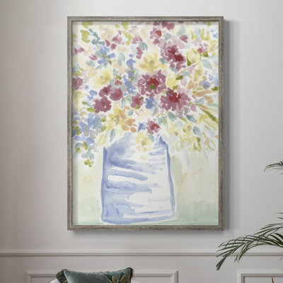 Country Meadow Bouquet II Framed Print - Solid Wood
